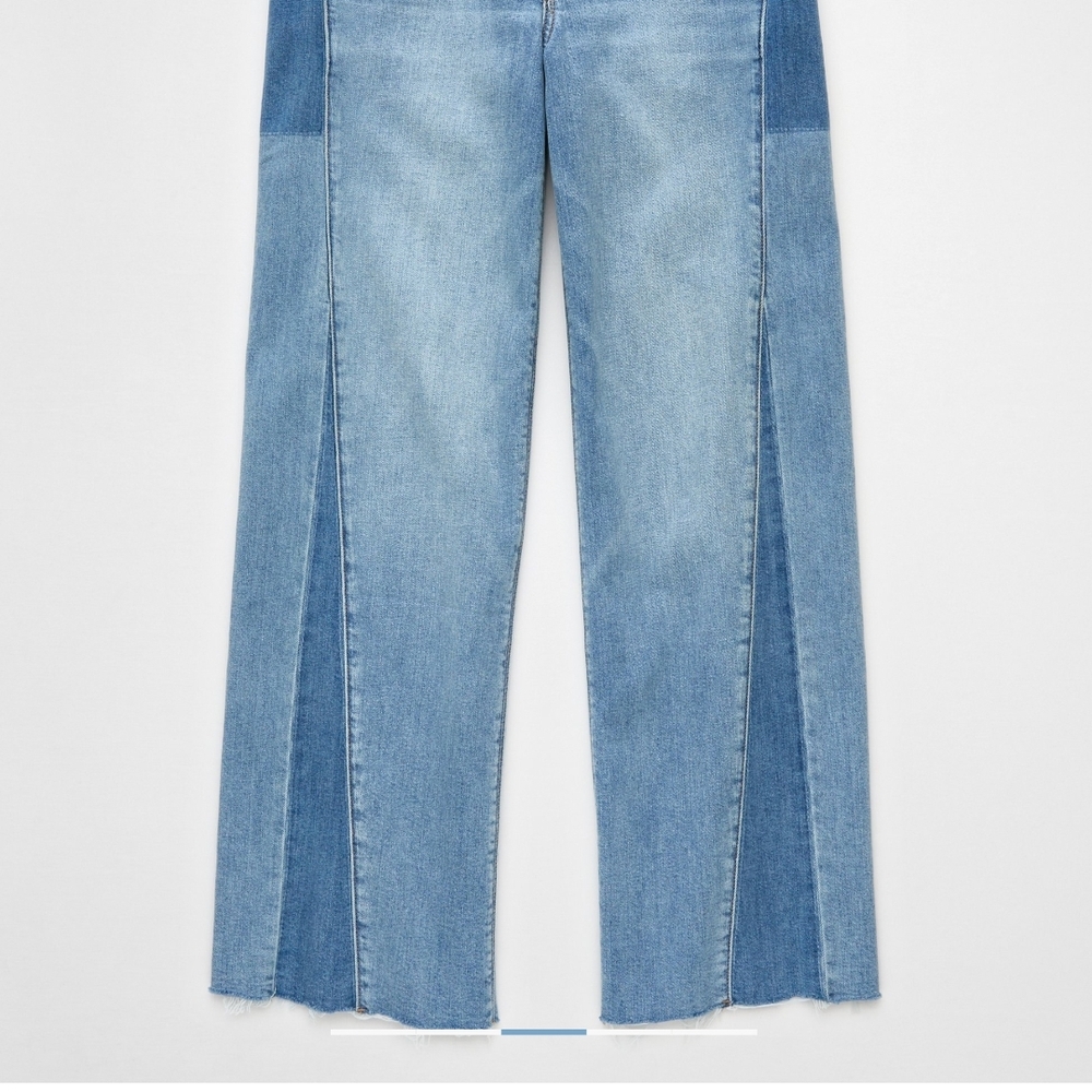 American Eagle Dreamy Drape STRETCH Patchwork Low-rise Baggy Jeans.   10 Short. - Picture 4 of 14